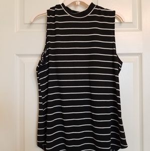 Mock neck, sleevless top